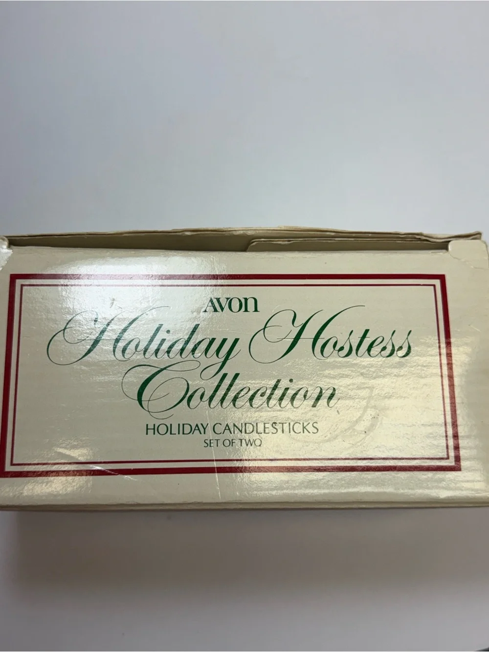 Vintage 1981 Avon Christmas Holly Holiday Hostess Collection Candlestick Set 2